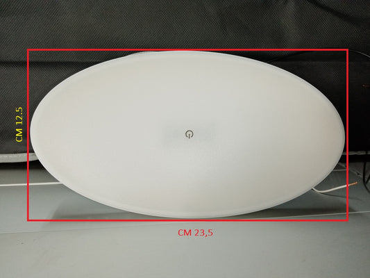 Plafoniera ovale a led con interruttore centrale touch