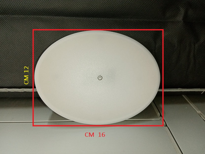 plafoniera a led ovale con interruttore centrale touch